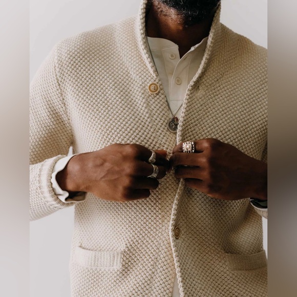 Taylor Stitch Cream Cardigan Sweater - Picture 2 of 13